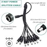 Gonine 12V 5A 60W Power Supply Adapter w/ 8-Way Splitter Cable for CCTV Cameras view 6