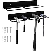 AceOrbit 2 Pcs Metal Wall Mounted Hammer Rack Hand Tools Storage Rack Organizer Metal Hammer Holder for Garage Workshop Shed Home