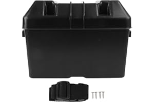 AOWINHIT RV Marine Automotive Boat Trailer Battery Box Heavy Duty ABS Design Secure Hold For 12V Deep Cycle Lithium Ion Batte