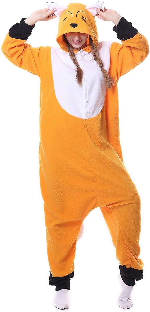 FunnyCos Unisex Animal Onesie Adult Halloween Pyjamas Cosplay Costume Hooded Loungewear