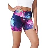 Tough Mode Women High Rise 5" Super Soft Athletic Shorts Pockets Bike Fitness Workout Running Yoga Tummy Control
