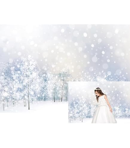 Fotohintergrund Winter & Weihnachten – 1,8x1,2 M, Mit Schneeflocken & Bokeh-Effekt, Für Baby-Shooting, Geburtstag & Portraits
