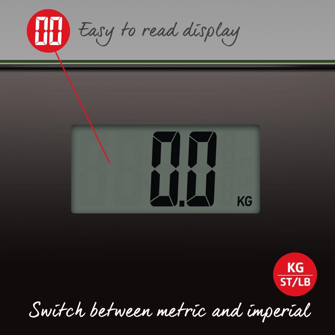 Salter 9205 BK3R Digital Bathroom Scale, Large Display Electronic Weighing Scales for Body Weight Toughened Glass Platform - Image 4