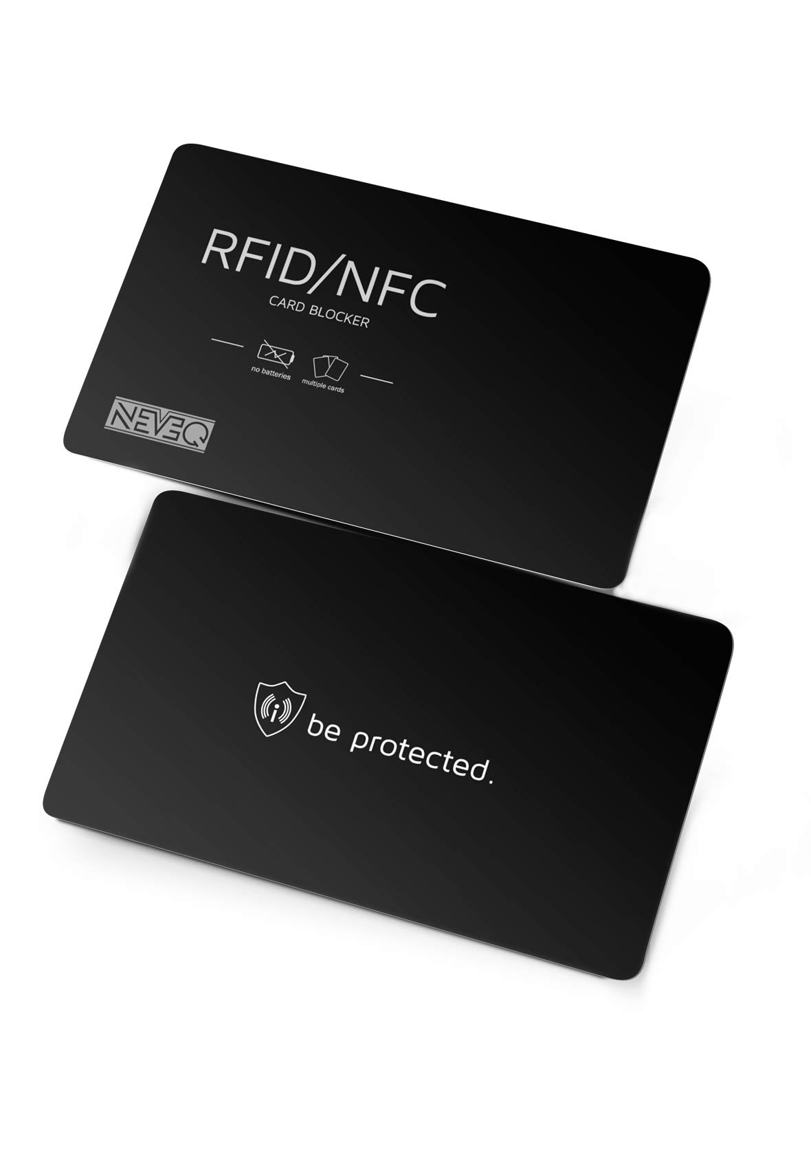 NEVEQ RFID & NFC Blocking Card - Anti-Theft Security for Credit/Debit/ID Card. Secure Your Identity and Finance Information with a Slim-Design Card Protector, 1 pc. (Black)