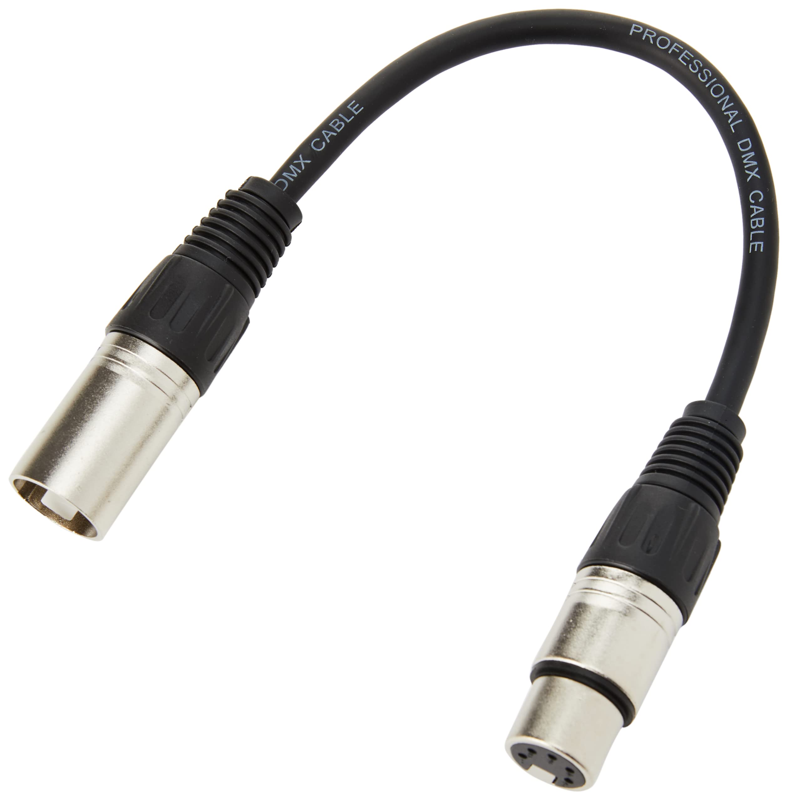 PULSE PLS00347 3 Pin XLR Male to 5 Pin XLR Female DMX Adaptor Lead, 0.22m,black