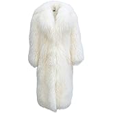 Genuine Mongolian Sheep Fur Coat Winter Warm Winter 110Cm Length Overcoat Fur Lady