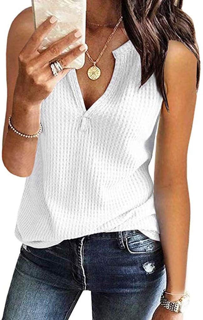 Weginte Womens Shirts and Blouses Short Sleeve Henley Button up Pullover Casual Loose Solid Color Sweatshirt Tunic Tee Top