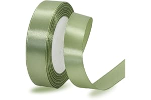 Sage Green Ribbon 3/4 Inch, 25 Yards Sage Green Satin Ribbon for Gift Wrapping, Flower Bouquets, Hair Bows, Gift Tags, Christ