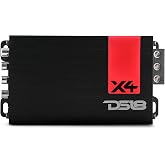 DS18 X4 Amplifier 4-Channel Ultra Compact Class D 4 x 70 Watts RMS @ 4-ohm, Stereo Full Range, Car Audio Amplifier, Great Compact Amp for Motorcycle, Powersports