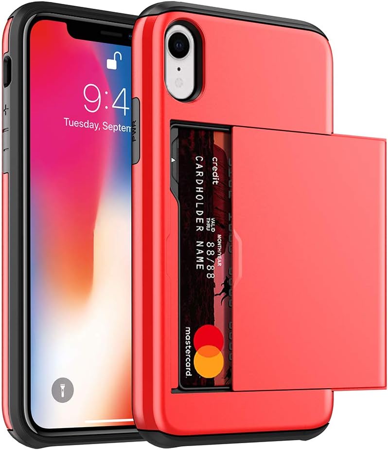 Compatible with iPhone XR Case Card Holder Slot Sliding