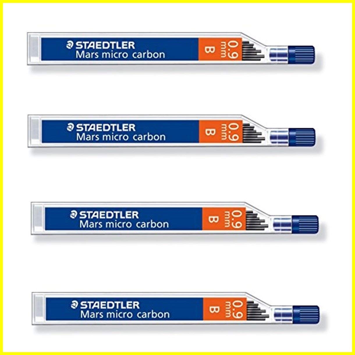 STAEDTLER Mars micro carbon 250 0.9mm B - Pencil lead refills - 4 Tubes / Packs (48 Leads) B