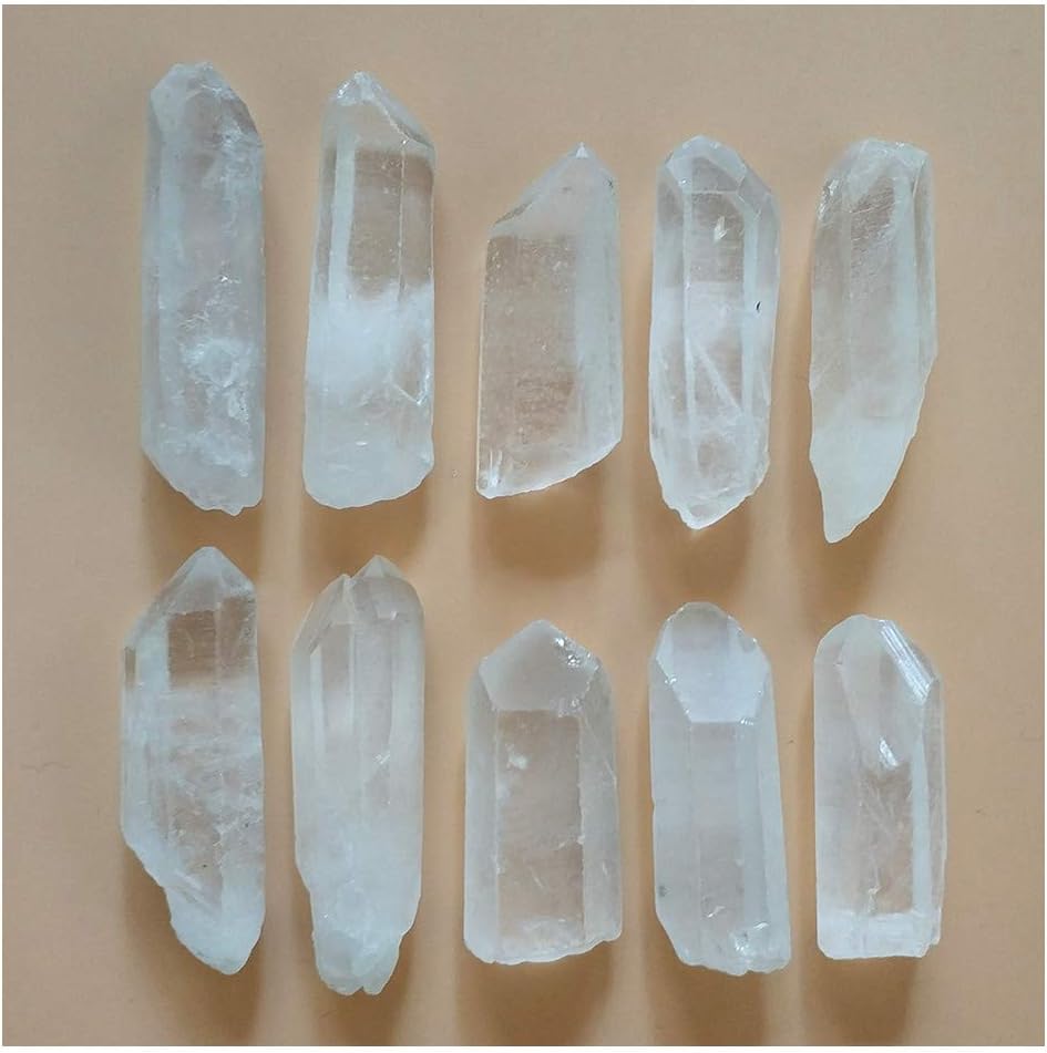 Indoor Fountains & Accessories - Colorsheng 10 Pcs Natural Rough Quartz Crystal Column Points Shards (1