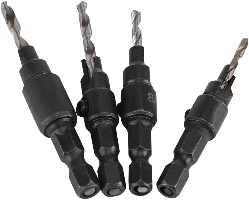 Countersink Drill Bit, 4 Pieces Hex Shank HSS Drill Bits Set Screw Reaming Drill #6#10#13#16 Countersink Drill Bit for Woodworking Tool - Image 4