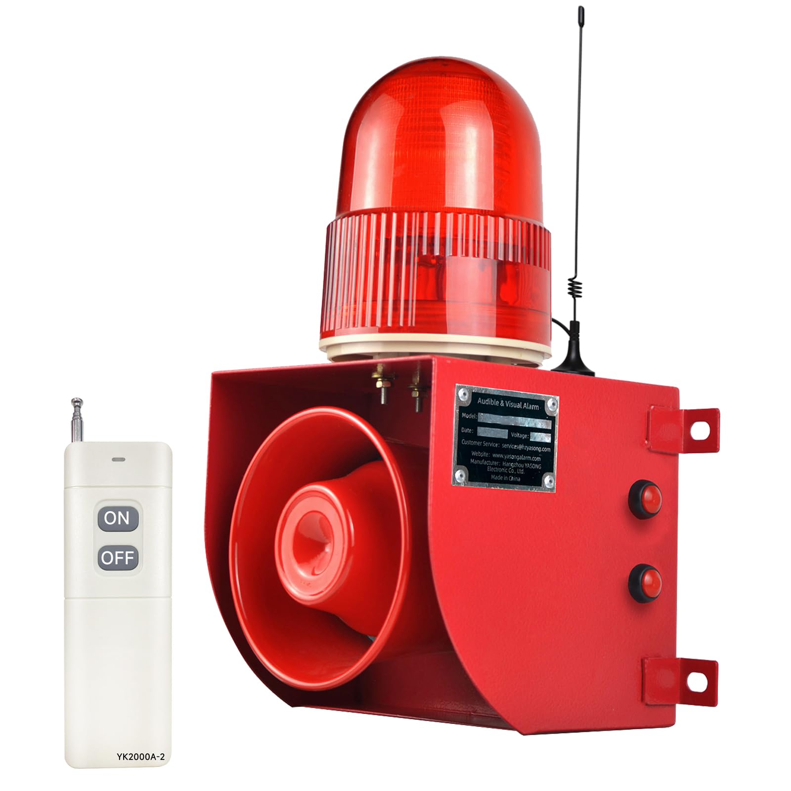 Photo 1 of *FOR PARTS ONLY/ WIRES CUT* Y DIANS S Outdoor Alarm Siren Wireless Adjustable Volume and Tone Emergency Security Sirens with 120dB Horn 1.24mile Control Distance for Building Industry Warehouse AC110-120V SLA-01HY-2000