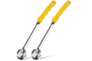 1 Ounce Solid Stainless Steel Portion Control Ladle Spoon - 2Pcs Pizza Sauce Serving Spoons Portion Ladle for Sauces, Perfect