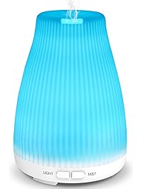 Essential Oil Diffuser,BAXIA TECHNOLOGY Upgraded 2nd Version Aromatherapy Diffuser with 8 LED Color Changing,Oil Diffuser With Waterless Auto Shut-off for Home Bedroom Office Yoga Sparoom