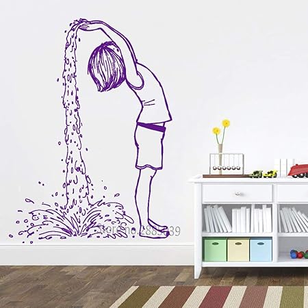zhuziji Girl Making Waterfall Vinilo Tatuajes de Pared Pegatinas ...