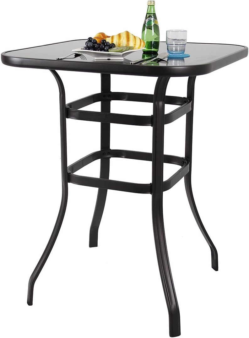 kitchen bistro table sets on Amazon Com Phi Villa Bar Height Bistro Table Outdoor Bar Table Garden Outdoor