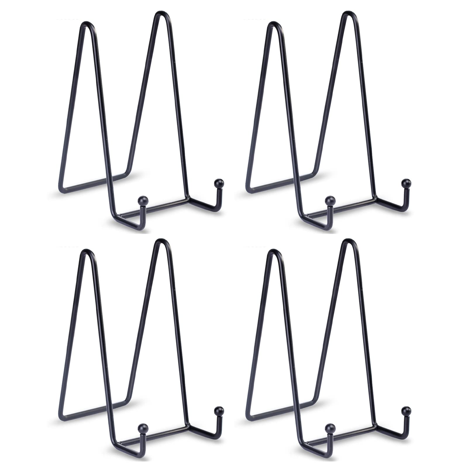 HCHLQLZ Decorative plate stand Holder Picture Frame stand Easel Display stand Black