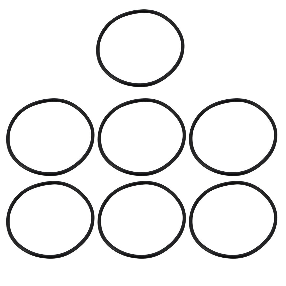 Sourcingmap 7pcs Black 50mm Outer Dia 2mm Thickness Sealing Ring O-Shape Rubber Grommet