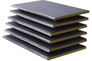 HERMIT TOOLS 6 Pack 4"x2"x0.125" 15N20 Steel Flat Stock Bar Blade Billets Blanks Knife Making Forging, The Perfect Knife Making Steel for Professional & Hobbyist Use Annealed High Carbon Steel for DIY Knife Making