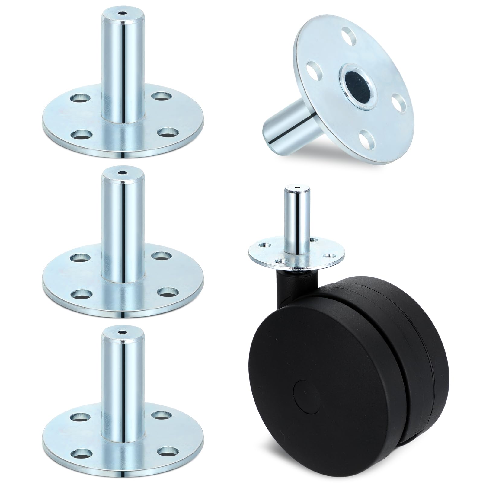 Photo 1 of Moxweyeni 4 Pcs Caster Socket Broad Brimmed Hat Sockets for 7/16" Caster Stem Stainless Steel Sleeve Inserts for Piano Furniture Dolly Carts and Musical Equipment Wheels Hardware