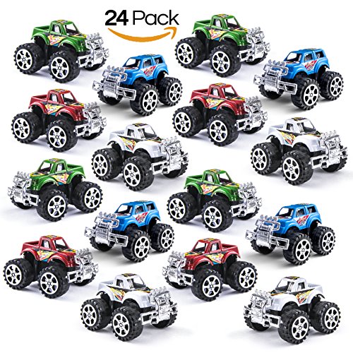 Prextex pack of 24 monster pullback trucks stocking stuffers part…