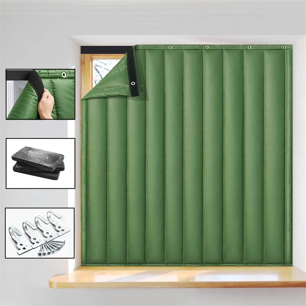 Liveinu Thermal Protection Curtain for Windows No Drilling Thermal Door Curtain Insulation