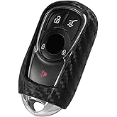 WORCAS Key Fob Case Carbon Fiber Pattern Silicone Cover Compatible with Buick Enclave Encore GX Envision Lacrosse Regal SPORTBACK TOURX 3 4 5 Universal Button