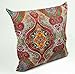 Benfan Cotton Canvas Paisley Throw Pillow Cover Decorative Pillow Covers with Floral Pattern Cushion Covers for Home ,Office and Car ,18 x 18 Inches ,Red