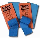 Rescue Essentials SAM Splint Combo Pack, (2) 4.25" x 36" Orange/Blue Flat Fold Moldable Splints for Fracture &amp; Sprain Immobilization Plus (2) 3" x 5 Yards Blue Cohesive Wrap, First Aid Emergency Use- 4 Piece Kit