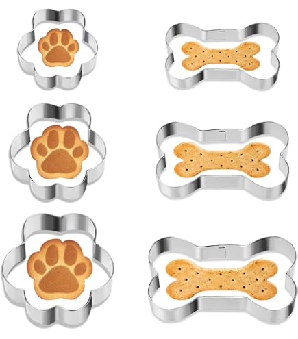 Lot de 3 Emporte-pièces en Forme de Patte de Chien et Os en Acier