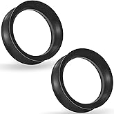 Pexveiuu 10G-50mm Thin Black Silicone Ear Gauges Tunnels Rubber Ear Plugs Gauges Double Flared Flexible Tunnel Earrings for Women Men