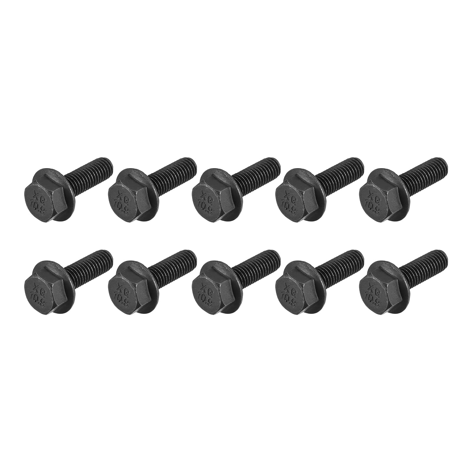 METALLIXITY Flanged Hex Head Bolts (M8x25mm) 20pcs, Hexagon Serrated Flange Bolt Fully Thread Screw - for House Construction Hardware Fasteners — image 1