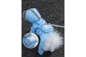 Yeduzyn Dog Raincoat with Boots,Waterproof Dog Raincoats with Hood for Small Medium Large Dogs,Raincoat with Reflective Strap, Lightweight Rain Jacket with Leash Hole (Blue Cloud, Medium)