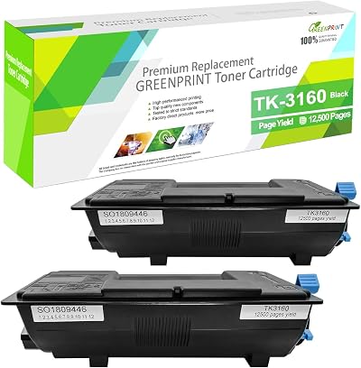 Toner Cartridge TK-3160K TK3160 2 Pack Black 12500 Pages Kyocera