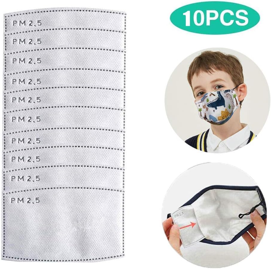 10000 PCS PM2.5 Replaceable Filter, Kids 5 Layers Activated Carbon Filter Replacement, Children Universal Insert Protective Mouth Filter for Outdoor