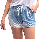 Hello Mello Dyes The Limit Soft Lounge Shorts 2.0 Womens Lightweight Pajama Bottoms with Side Pockets & Subtle Piping