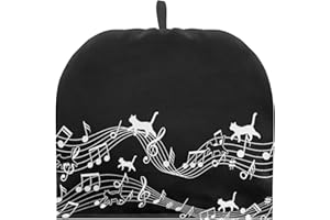 Drnuikhe Black Cat Note Tea Cozy Tea Kettle Tea Cosy, Tea Cup Cozy Teapot Covers Warmer Tea Pot Dust Cover for Home Kitchen Restaurant Garden Tea House Electric Kettle Teapot Cozy