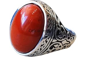 Pure Red Jasper Natural Gemstone Unique Mens Ring, Statement Signet Stunning Victorian Delicate Bohemian Organic Ring, Father