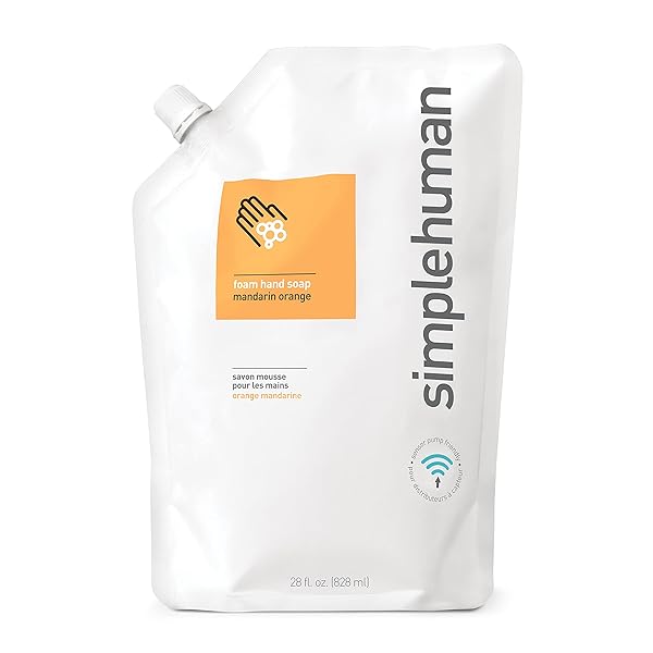 SIMPLEHUMAN MANDARIN ORANGE FOAM HAND SOAP REFILL POUCH, 28 FL OZ.