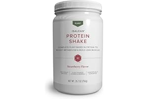 Isagenix Plant-Based IsaLean Protein Shake - Energy Powder with Whole-Food Sourced Vitamins - Supports Lean Muscle Growth & Healthy Metabolism - Gluten & Soy Free - Strawberry, 26.7 oz (14 Servings)