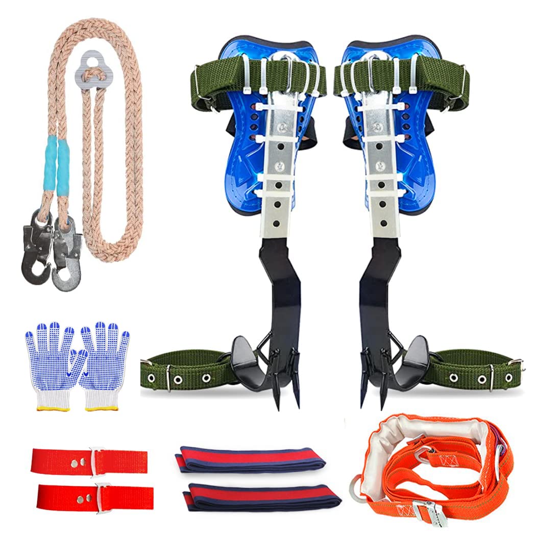 Photo 1 of RANLOVE Tree Climbing Spikes Set, 304 Stainless Steel Adjustable Spike with 2 Gears and Non-Slip Pedal, Tool for Climbing Trees and Picking Fruit