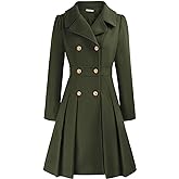 GRACE KARIN 2024 Women's Fashion Trench Coat Notch Lapel Double Breasted Thick A Line Pea Coats Jacket with Pockets(S-2XL)