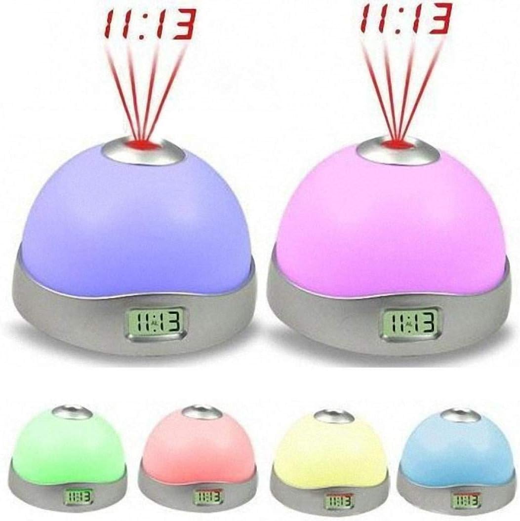 ADTALA Alarm Clock Children Sleep Clock Color Change Starry Night Sky Star Projection Music Digital Clock with Backlight…