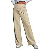 Yawburk Work Pants for Women Stretchy High Waisted Wide Leg Business Casual Trousers 2025 Women's Dress Pants with Pockets