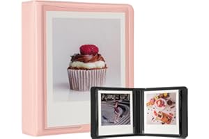 iFreak Polaroid Photo Album Book Fits For Fujifilm Instax Wide Square Picture Album, Holds Square Instant Square SQ1 SQ6 SQ10 SQ20 Camera Film Polaroid 600 i Type 3.5x4.25 inch Film (Pink)