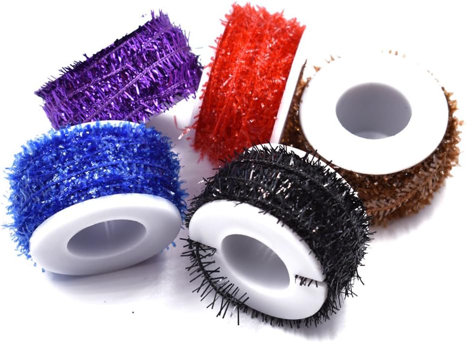 Phecda Sport 10 Spools Multi Colors Tinsel Chenille Line Crystal Flash Line Total 100M Fly Fishing Tying Material for Nymphal Bugs Scud (150 Spools-150M) : Sports & Outdoors