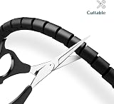shinfly Cable Tidy Sleeve 10m 22/28mm Wire Organizer with Clip Black view 4