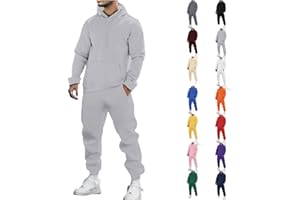 JiXiang Mens Track Suits 2 Piece Set Hoodie and Sweatpants Casual Athletic Jogging Suit Drawstring Running Gym Sweat Suits